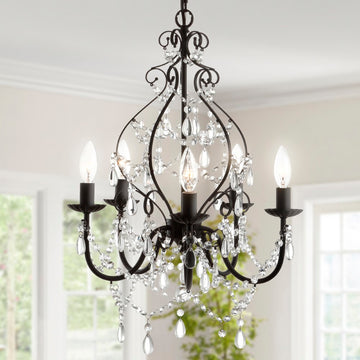 Maura 17" Crystal/Metal LED Chandelier - JONATHAN Y
